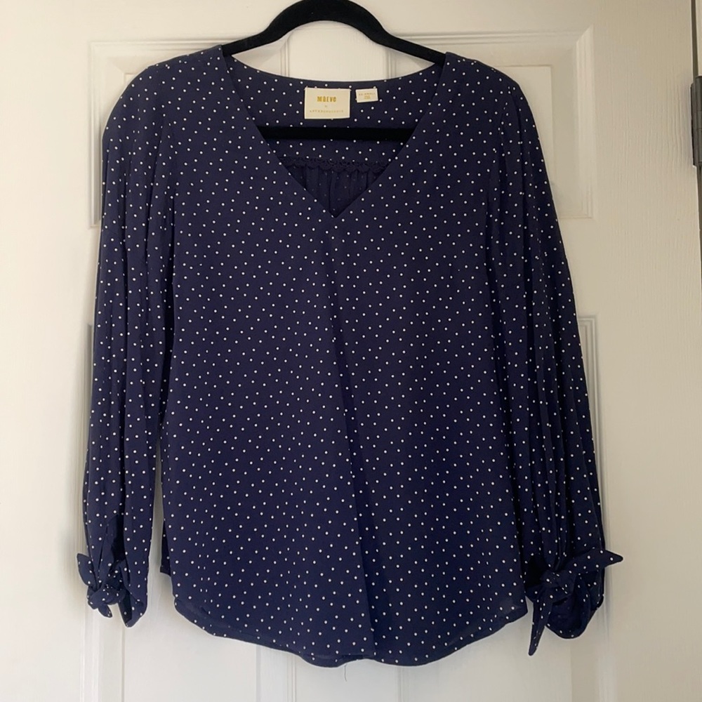 Maeve by Anthropologie Pernille Tie-Sleeve Blouse